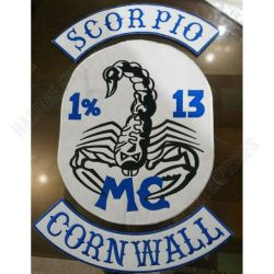 Scorpio Cornwall MC iron on Embroidered Set