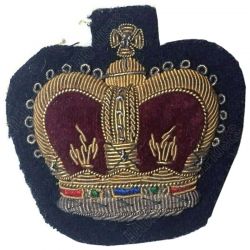 1950's British Army Sleeve Crown Cloth & Bullion Wire Patch Badge