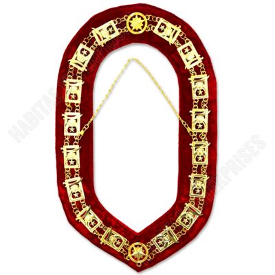 Shriner Masonic Chain Collar with Red Velvet