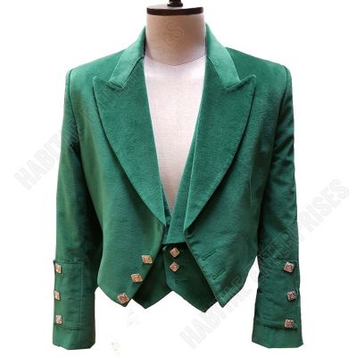 Green Prince Charlie Kilt Jacket & Vest