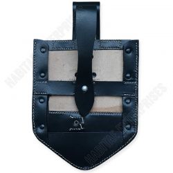 German Folding Shovel Cover- Black Leather