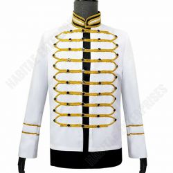Retro Mens Hussar Jacket Artillery Tunic Uniform Drummer Blazer Coat Gothic Tops