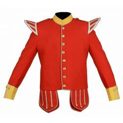 Red Military Drummer Doublet With Golden Embroidery