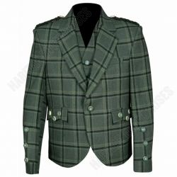 Check Lovat Green Tweed Argyle Jacket With Waistcoat