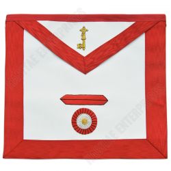 7th Degree Scottish Rite Masonic Apron - Red & White
