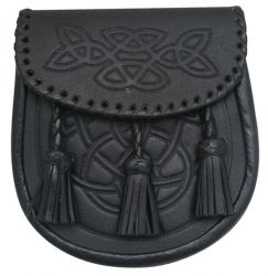 Scottish Leather Sporran Highland Wallet with Chain waist