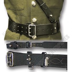 Sam Black Leather Belt & Cross Strap