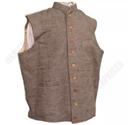 Civil War Re-enacting Man's Grey Jean Confederate Vest Custom Embroidery