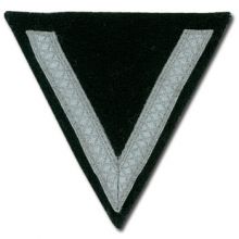 WW2 German Rank Chevron - 1 Stripe - Black