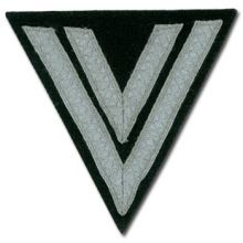 WW2 German Rank Chevron - 2 Stripe - Black