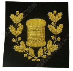 Gold Drum major Bagpipe Arm Blazer Badge