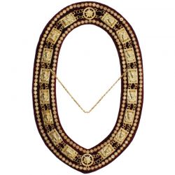 Daughters of Sphinx Chain Collar - Gold Plated on Maroon Velvet
