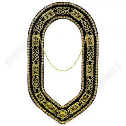 Grand Officers Blue Lodge Chain Collar - Gold with Purple Velvet