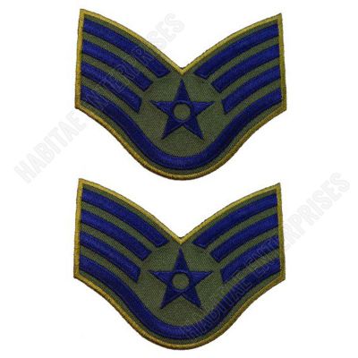 US Air Force Staff Sergeant Rank Subdued Chevron Patches