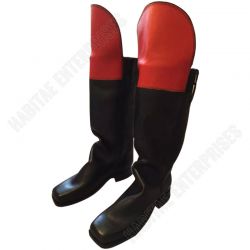 Civil War Western Cowboy Tall Dragoon Boots Black Red Leather