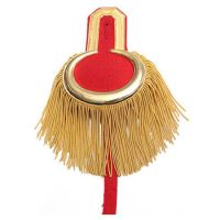 Red Ceremonial Shoulder Epaulettes with Golden Fringes