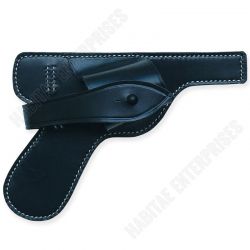 P08 Luger Open Summer Black Leather Pistol Holster