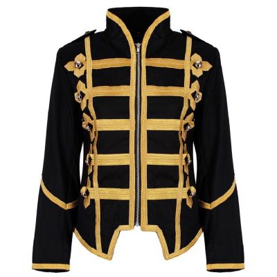 Mens Military Army Drummer Gold Hussar Jacket