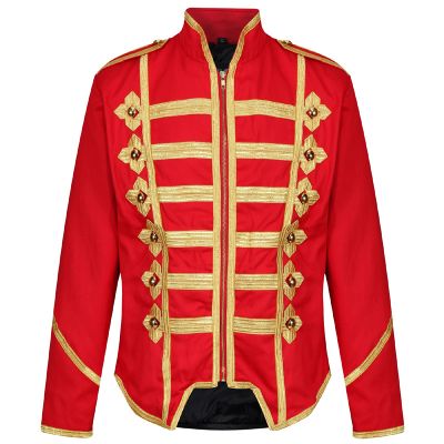 Mens Military Army Gold Hussar Drummer Officer Music Festival Parade Jackets,