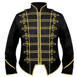 Mens Steampunk Retro Goth Hussar Marching Band Drummer Jacket