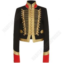 Women's Wool Military Jacket Officer Blazer Hussar Commander Coat