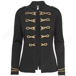 Women's Black Wool Military Commander Officer Hussar Banned Jacket