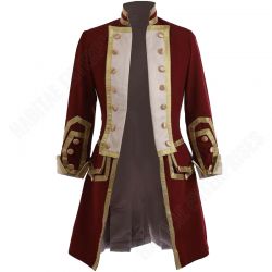 Men's Steampunk Maroon Tailcoat Jacket Regency Gothic