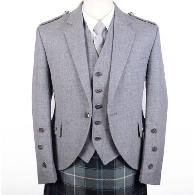 Braemar Tweed Jacket and Vest in Grey Arrochar