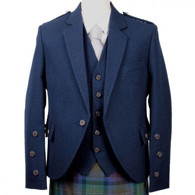 Navy Blue Arrochar Tweed Jacket & Vest