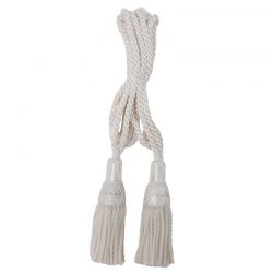 Silk Bagpipe Cords, White Lanyards