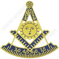 Mason Past Master Symbol Iron-On Patch Gold