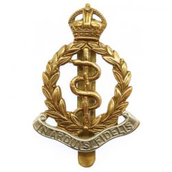 Royal Army Medical Corps RAMC Bi-Metal Cap Badge - King's Crown