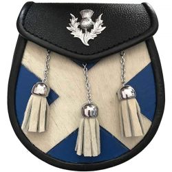 Scottish Saltire Kilt Leather Sporran