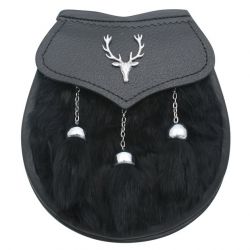 Stag Emblem Black Sporran