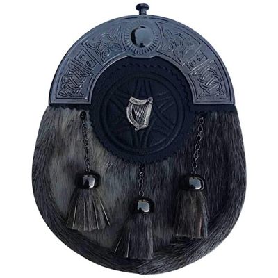 Scottish Kilt Sporrans Badge Style Irish Harp Antique Finish